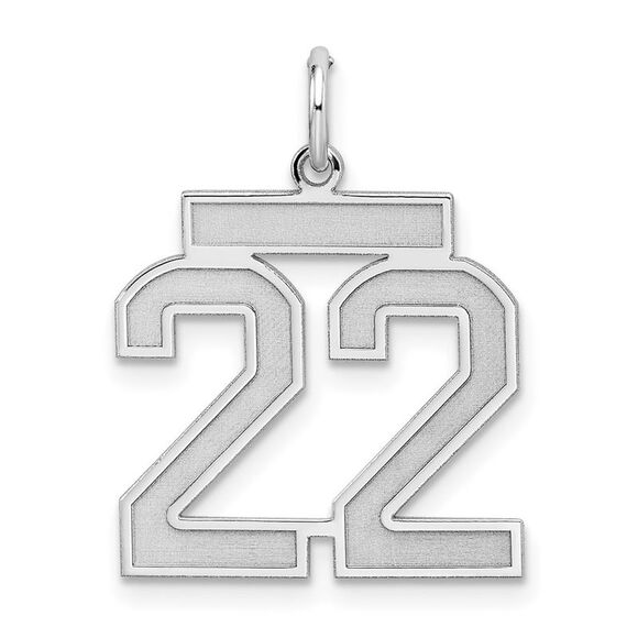 Sterling Silver Jersey Collection Medium Number 22 Pendant